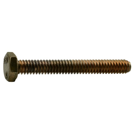 Midwest Fastener Not Graded, 1/4"-20 Hex Head Cap Screw, Plain Silicon Bronze, 2 in L, 6 PK 39326